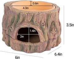 3 in 1 Reptile Hide Cave with Detachable Base & Humidity Dish, Essential Tank Te