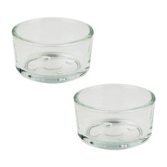 4Pcs Durable Glass Pet Reptile Feeder Bowls Clear Food and Water Dish