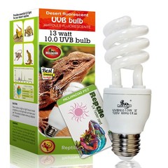 UVA UVB Light Reptile Bulb 10.0 13W Desert Compact Fluorescent Terrarium Lamp…