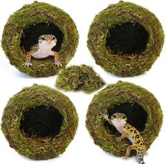 4pcs Crested Gecko Hide,Reptile Mossy Caves Hideout,Leopard Gecko Humid Hide