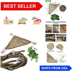 Durable Bearded Dragon Hammock with Suction Cups & Jungle Vines for Reptiles