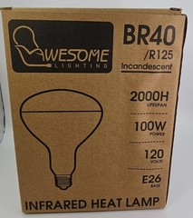 1 PK-100W Infrared Heat Lamp Bulbs Grow/Reptiles/Amphibians/Plants