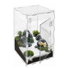 Jumping Spider Enclosure, Acrylic Terrarium for Tarantula & Reptiles, Front O…