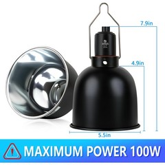 Reptile Light Fixture 5.5 Inch Optical Reflection Deep Dome Heat Basking