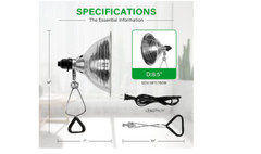 Clamp Lamp Light 8.5″ 150 Watts Silver Black Indoor Durable E26 Scratch Resist