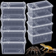 8 Pcs Reptile Breeding Box – Clear Plastic Terrarium for Bearded Dragon, Gecko,