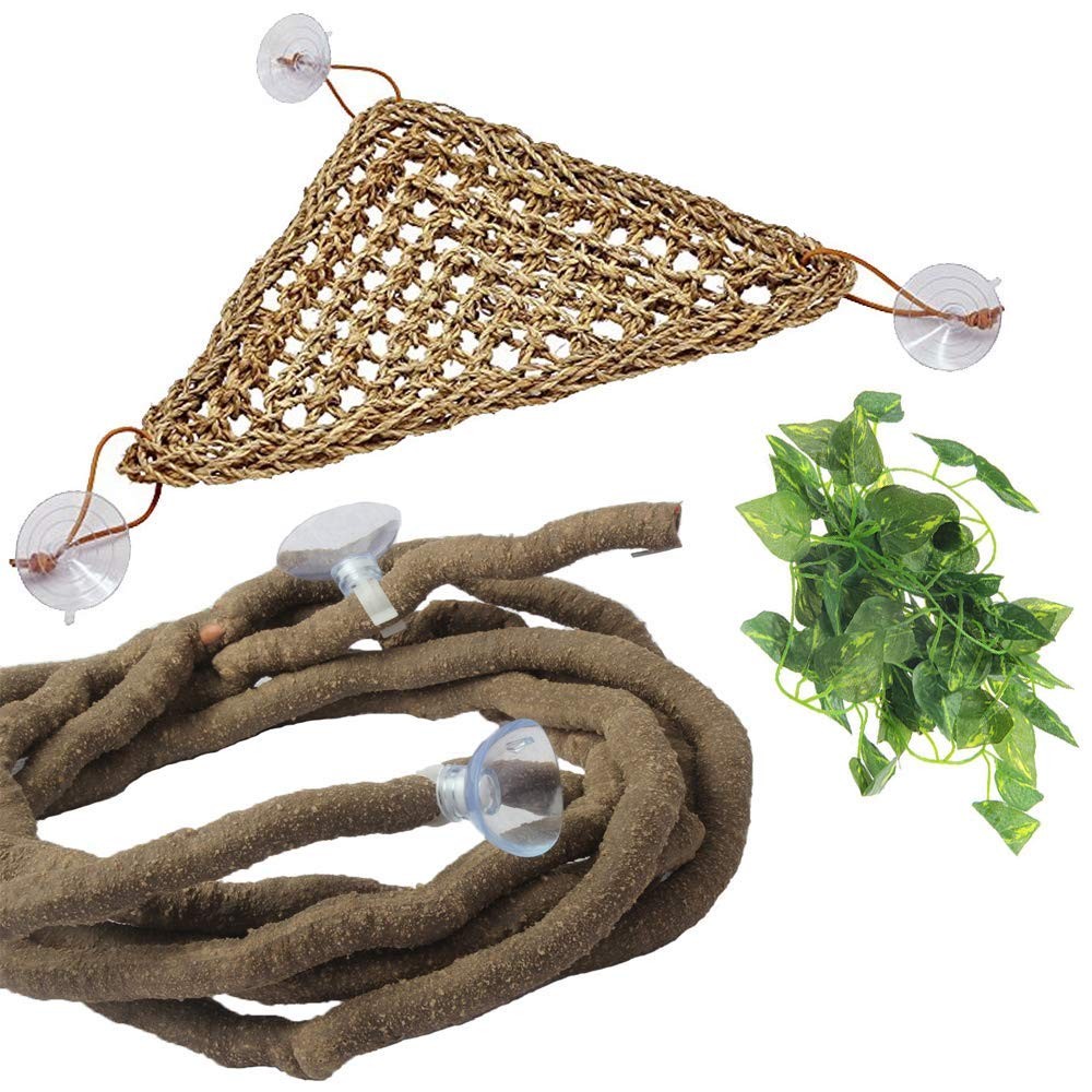 Bearded Dragon Hammock, Bearded Dragon Tank Accessories, Jungle Climber Vines…