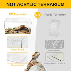 Slide Lid Tank S 11.8X7.8X5.9In and Reptile Terrarium Kit L 15.6“ X 8“ X 10”