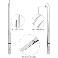 3 Pcs Aquarium Tweezers, Stainless Steel Feeding Tongs Straight and Curved Tw…