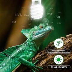 UVA UVB Reptile Light 5.0 Tropical 100 Compact Fluorescent Lamp 23W