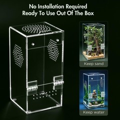 Pre-Assembled Jumping Spider Enclosure, Small (3.5″×3.5″×7″), Vertical