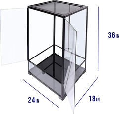 , 24Lx18Wx36H Tall Medium Terrarium; Easy Assembly