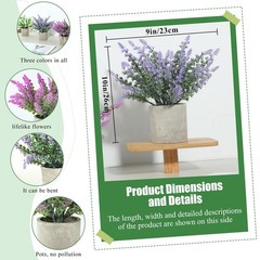 Plant Stand Indoor，3-Pack Lifelike Artificial Lavender ，Artificial
