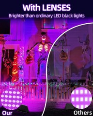 THECHAM 100W LED Black Lights IP66 Waterproof Light Outdoor with 5.9ft…
