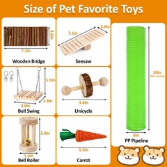 Hamster Toys Set, Guinea Pig Toys Small Animal Chewing Toy and Rat Cage Acces…