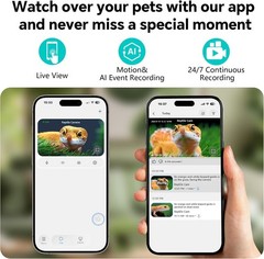 Pet Monitoring Camera – 2.4G/5GHz WiFi, Full Color Night Vision & Magnetic Mount
