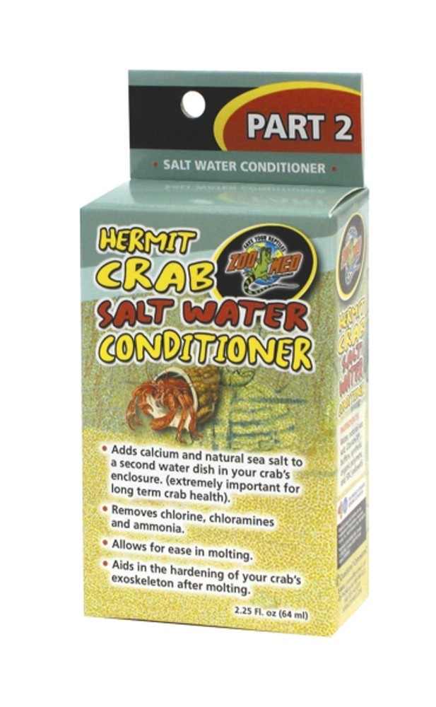 Zoo Med Labs Hermit Crab Salt Water Conditioner 3 oz Benefits Fresh Water Supply