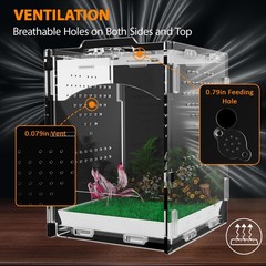 4.45×4.94×5.71 Inch Acrylic Jumping Spider Enclosure Insect Terrarium Arboreal