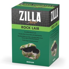 Zilla Pet Terrarium Rock Lair, Reptile Hide for Lizards, Geckos and More, Med…