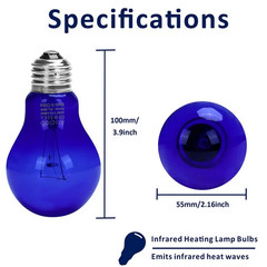 2 Pack AIICIOO 60W UVA Daytime Reptile Bulb Heating Lamp E26 – Blue