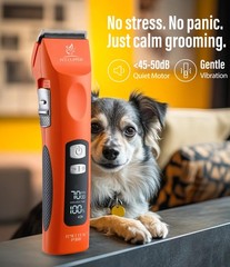 Professional Dog Grooming Clippers with 17H Runtime & Replaceable 440C Blade,…