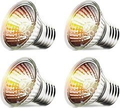 4-Pack 50W UVA+UVB Bulbs | Essential Heat & Light for Reptile Habitats