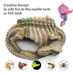 Reptile Hide Skull Animal Skeletons Decorations, Aquarium Hideaway Cave Fish …