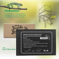Adjustable Reptile Heat Pad – Under Tank Heater for 10-40 Gallon Terrarium, Mat