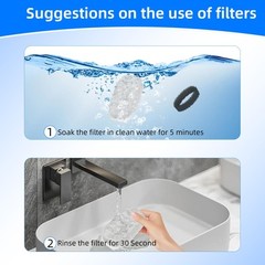 8 Pack Cat Water Fountain Filter & 8 Pack Pre-Filter Sponges for 3.2L/108oz A…
