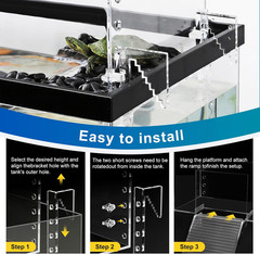 Adjustable Turtle Basking Platform, 7.8 x 5.5 x 5.5 Inch Above Tank Topper wi…