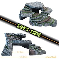 Cliff & Cave Hideout Rainforest Series – Reptile Ledge Hide Basking Rock Terr…