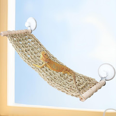 Flidrunest 21.6 X 7.8 in Seagrass Bearded Dragon Hammock for Window, Large Lizar