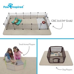 Paw Inspired 80×50 Inch Playpen Mat, Fleece Cage Liner, Beige | Super Absorbe…