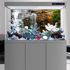 AWERT 48×18 inches Waterfall Terrarium Background Tropical Aquarium Backgroun…