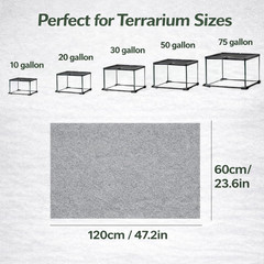 47″ x 24″ Large Reptile Carpet Terrarium Liner Bedding Reptile Substrate Mat Tan