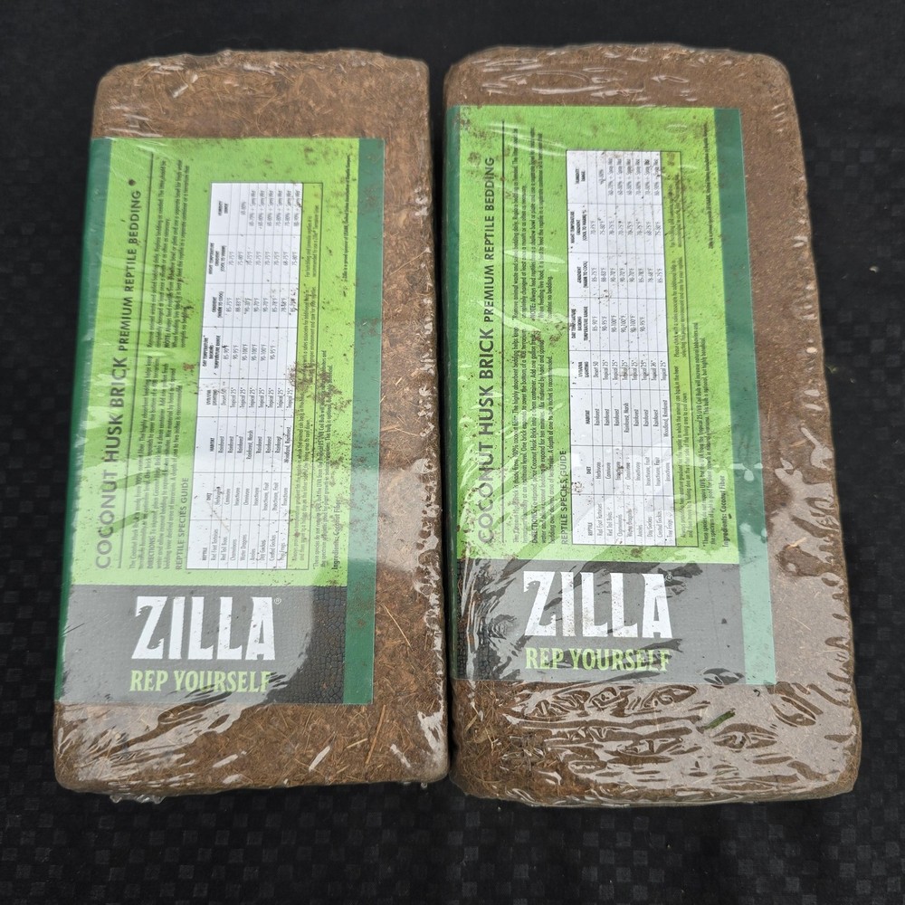 Zilla Coconut Husk Brick Reptile Bedding 2 Count 5.9L Each Frogs Geckos
