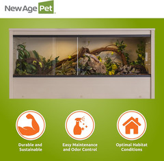 ECOFLEX 48″ Wide Large Reptile Habitat, Mojave Lounge for Snakes, Tortoises & Li