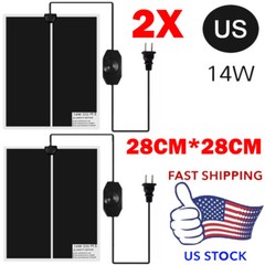 2x 14W 28*28CM Pet Reptile Heater Under Tank Heating Pad Aquarium Lizard Mat USA