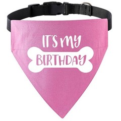 Its My Birthday Dog Bandana Over The Collar Adjustable Pink Large