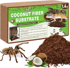 Halatool 1.4LB Coconut Fiber Substrate for Reptile Bedding, Natural Coconut Husk