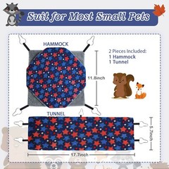 Hammock Set for Small Pets Plush Hideout and Play Tunnels Blue Star 2 Pack