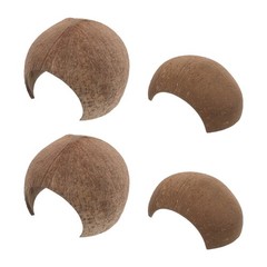 4Pcs Coconut Shell Reptile Caves Durable Hideouts for Geckos Hermit Crab Tanks