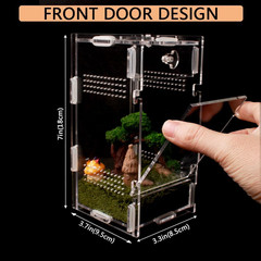 Acrylic Jumping Spider Enclosure, Small Reptile Terrarium Habitat for Tarantula