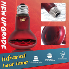 LUCKY HERP Infrared Heat Lamp 50W 2 Pack，Reptile & Amphibian Basking Spot Light