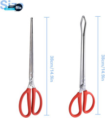 2 PCS Snake Feeding Tongs 15 Inch Extra Long Stainless Steel Reptile Feeding