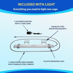 HappyBird Lighting Bird Cage Light with Chew Guard – Full Spectrum LED Pet Li…