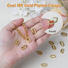 4 PCS 18K Gold Plated Carabiner Clasps and Closures and 4 PCS Silvery Claps f…
