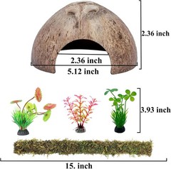 Hermit Crab Accessories, 5Pcs Hermit Crab Climbing Toys Coconut Shell Hideout