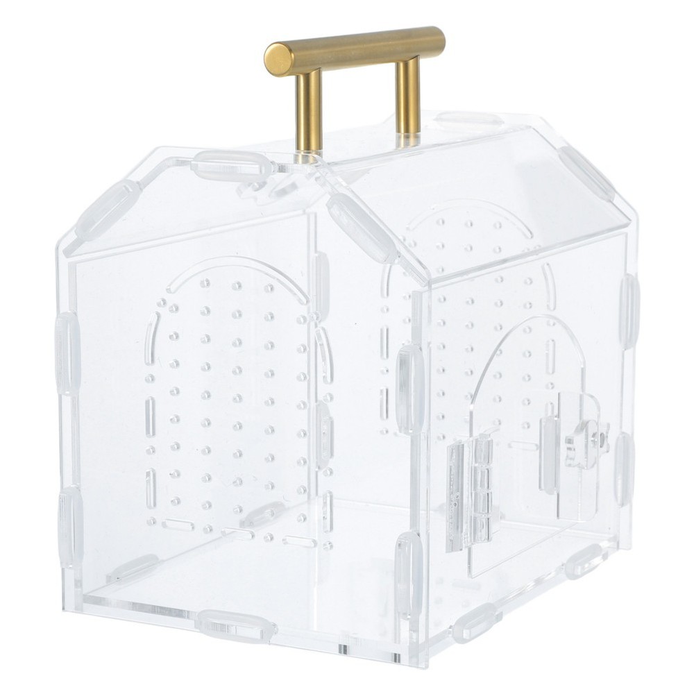 Jumping Spider Enclosure: 6.7×5.9×4.7″ Acrylic Transparent House with Handle –