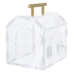 Jumping Spider Enclosure: 6.7×5.9×4.7″ Acrylic Transparent House with Handle –